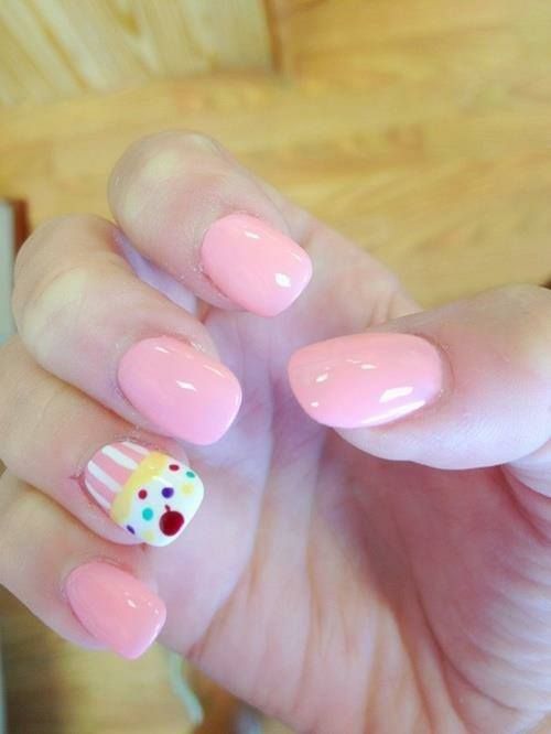 Pink Cupcake Nails