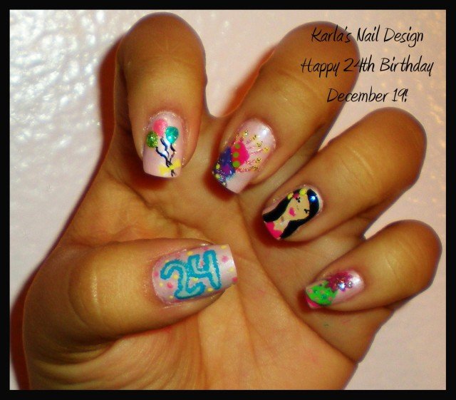 Pretty Birthday Nail Design