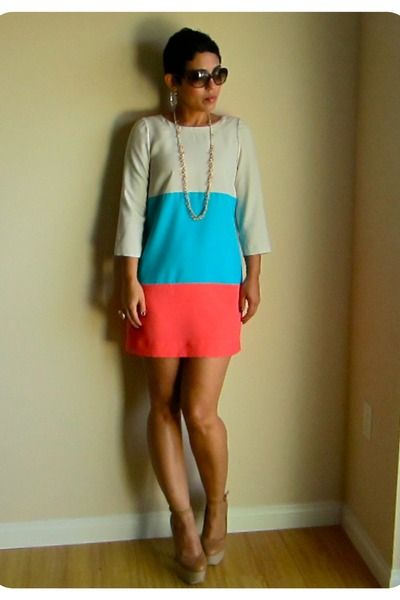 Pretty Colored Block Dress