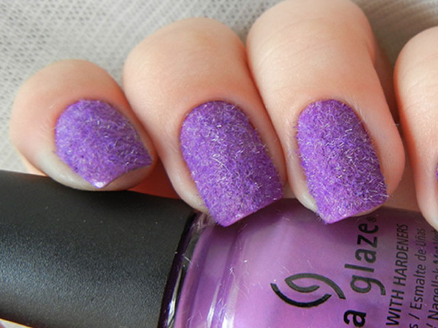 Purple Glitter Nails