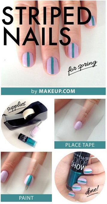 Nail Tutorials: How to Paint a Stripe Nail Art - Pretty Designs