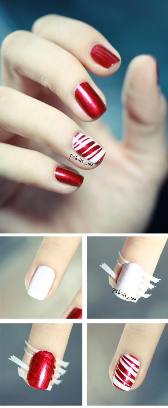 Red Scotch Nail Art