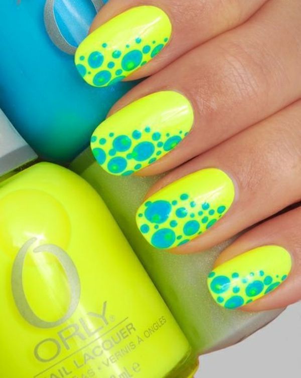 Refreshing Neon Nail Design