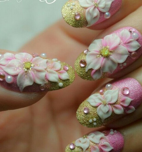 3D Flower Nail Designs - Pretty Designs