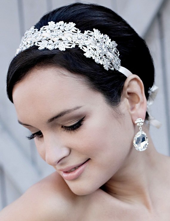 Short Wedding Hairstyle with Headband