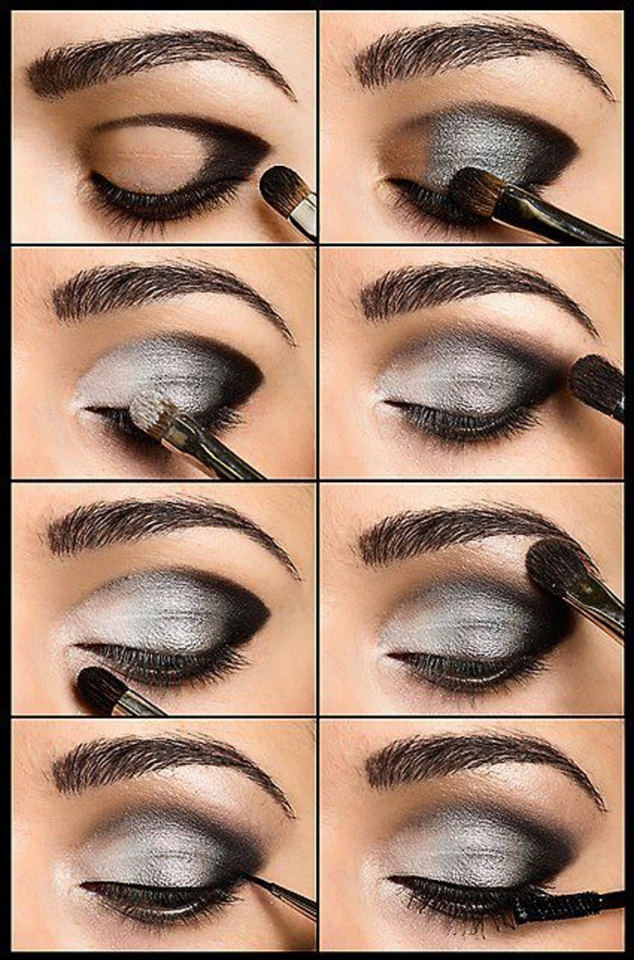 Silvery Grey Smoky Eye Makeup Tutorial