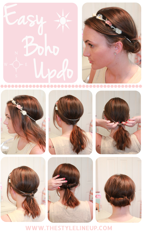 Simple Boho Updo Hairstyle Tutorial