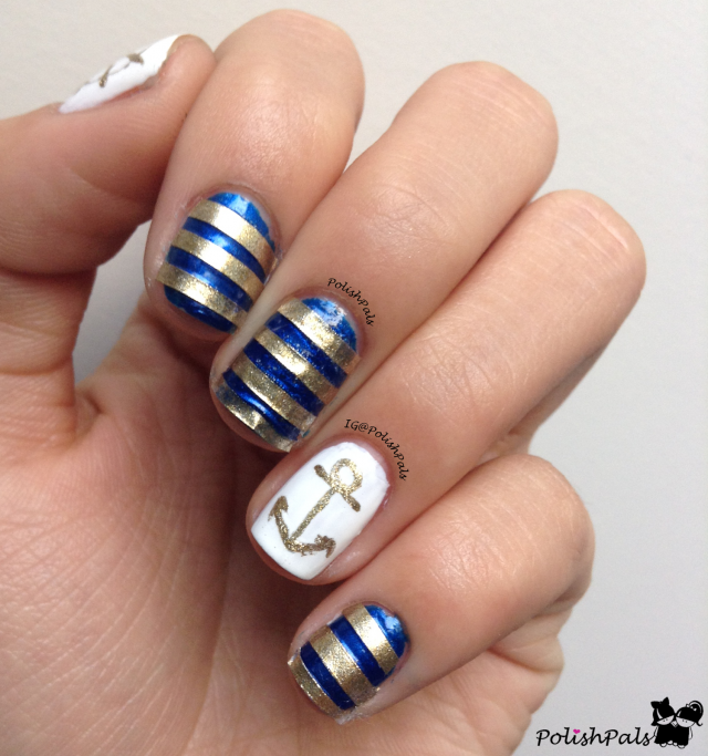 Striped Nautical Nail Art