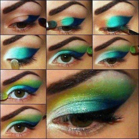 Teal Ombre Eye Makeup Tutorial