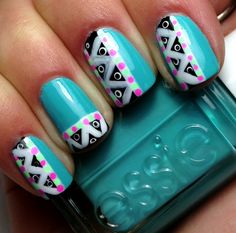 Tribal Neon Nails