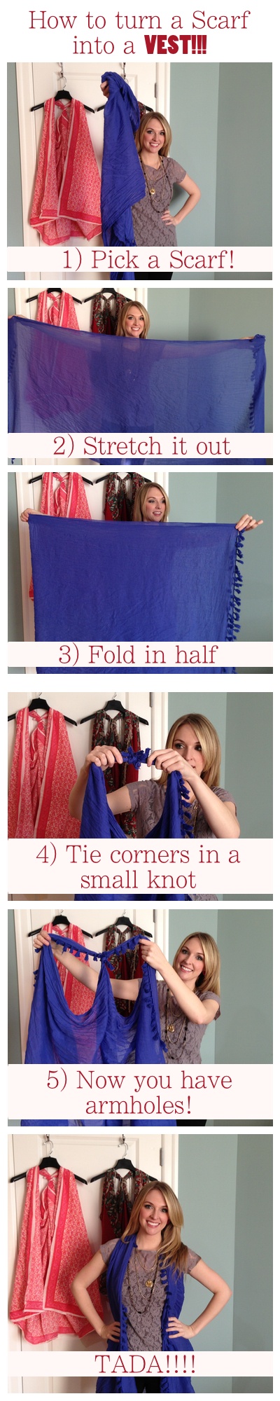 Turn a Scarf into a Vest
