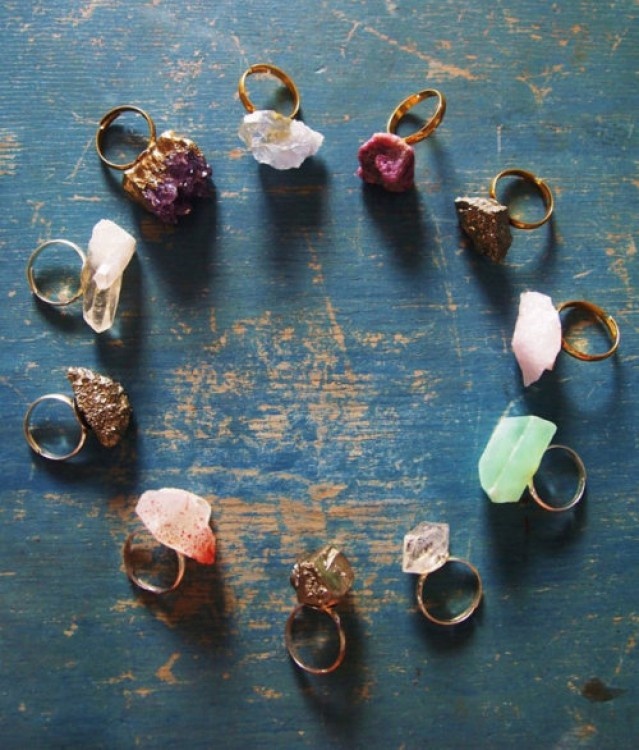 Uncut Stone Rings