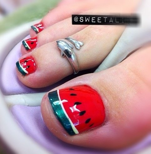 Water melon nails