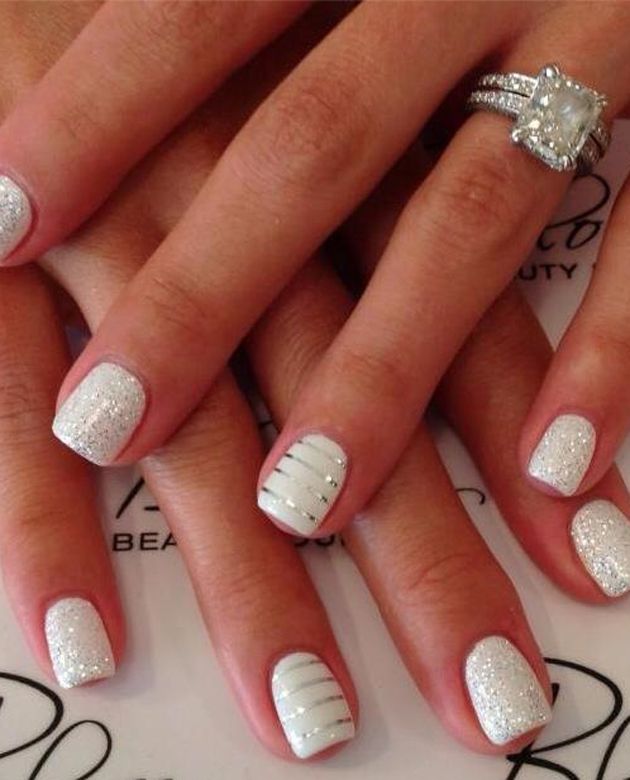 White Wedding Nail Design