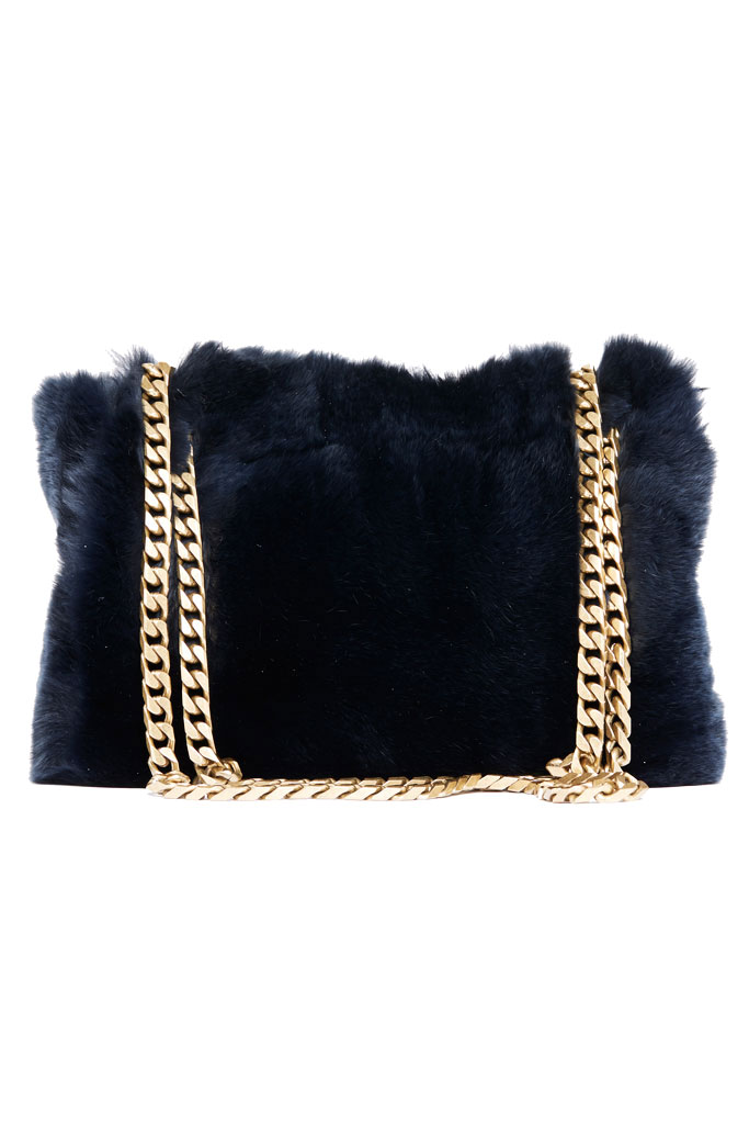 BOYY Blue Fur Shoulder Bag