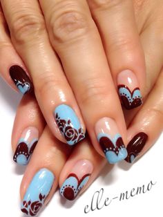 Baby Blue Chocolate Nail Design