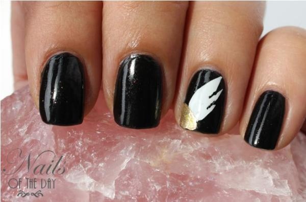 Black Harry Potter Nail Design