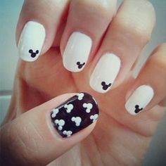 Black and White Mickey Mouse Nails