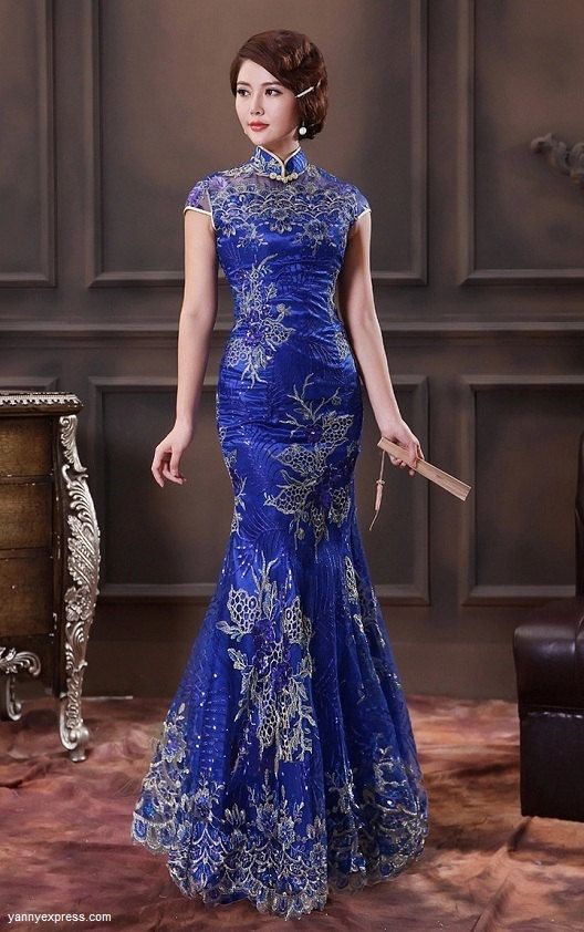 Blue Chinese Wedding Gown