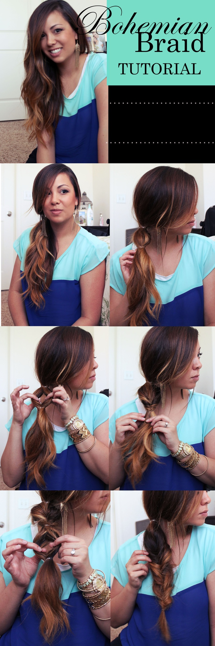 Bohemia Style Pull Through Braid Tutorial