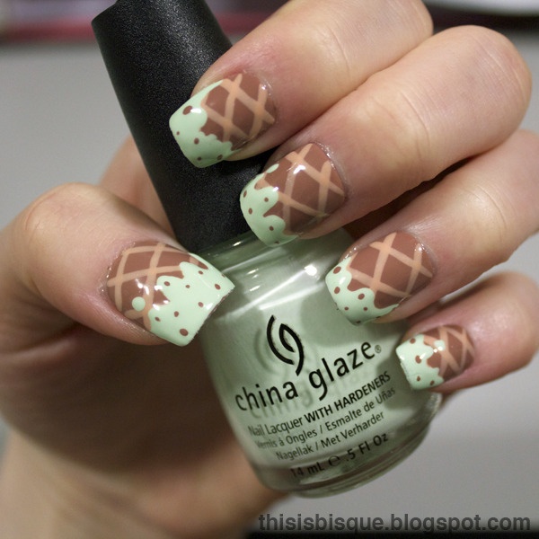 Checked Chocolate Nail Design