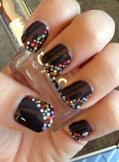 Chocolate Nail Design With Polka Dots