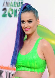 Colored Braided Ponytail - Katy Perry Hairstyles