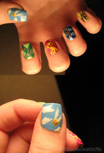 Colorful Harry Potter Nail Design