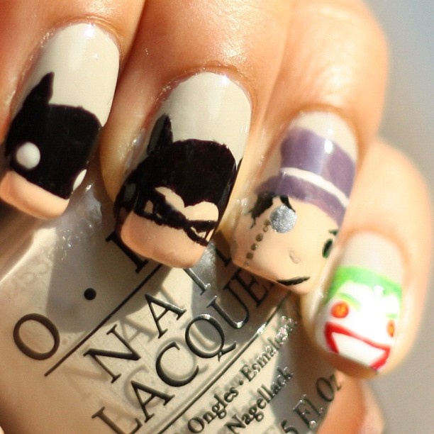 Cute Batman Nail Art Design