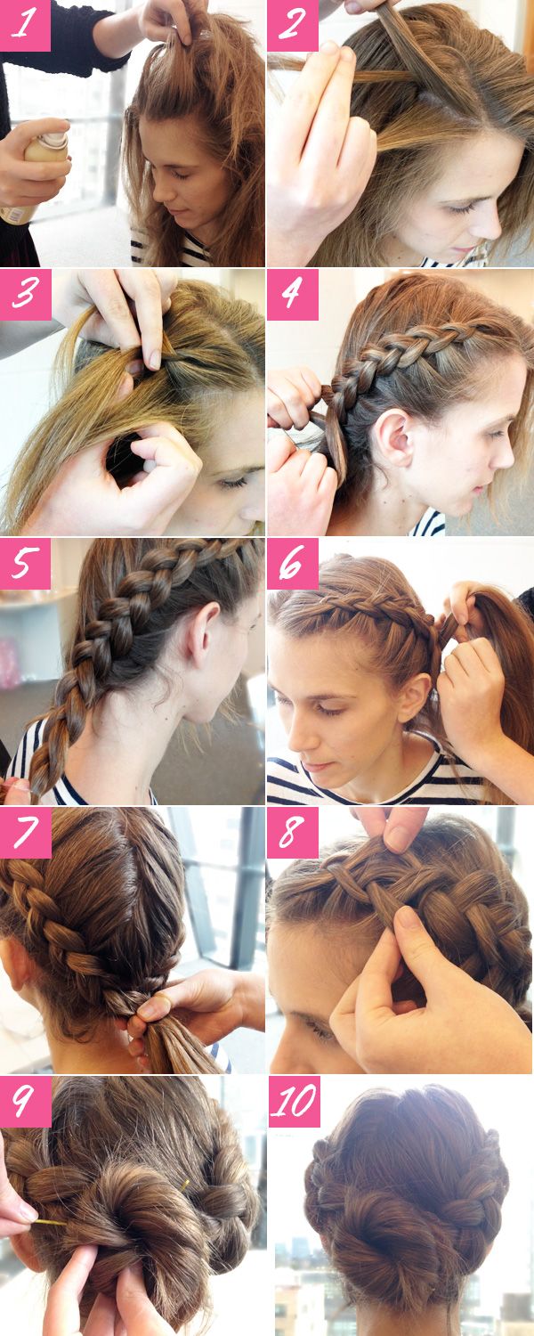 Cute Double Braid Bun Hairstyle