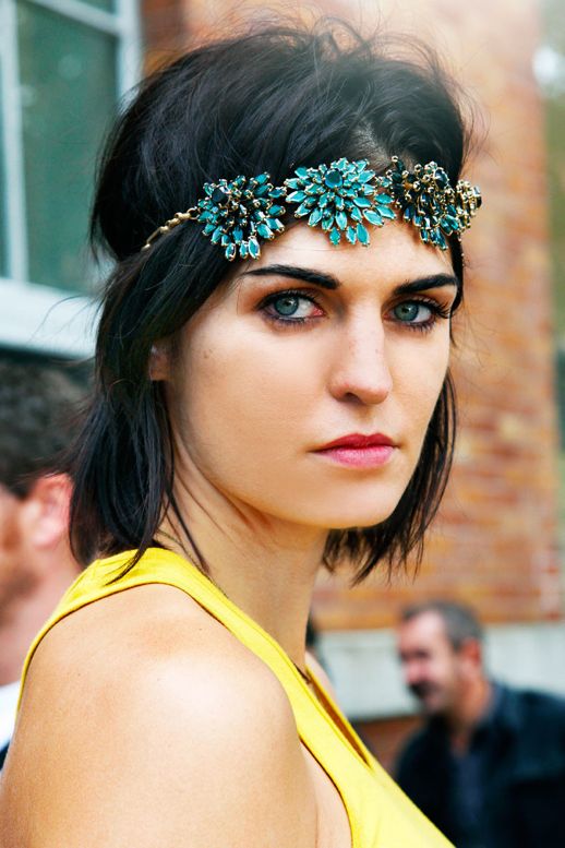 DIY Green Teal Jeweled Headband