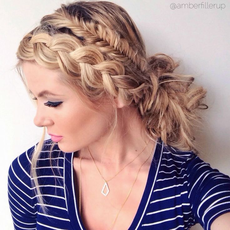 Dutch Braid Headband With Fishtail Braid