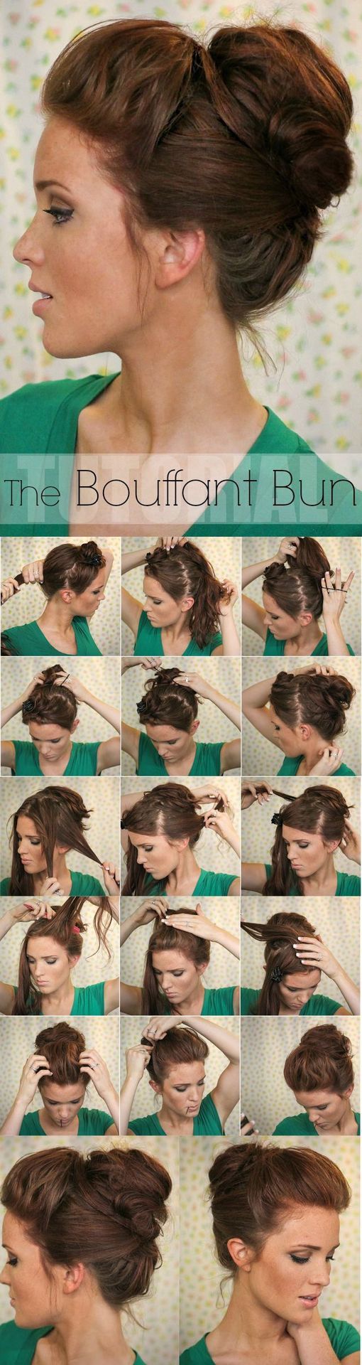 Easy Bouffant Bun Hairstyle Tutorial