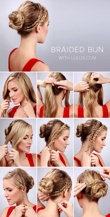 Elegant Double Braid Bun Hairstyle