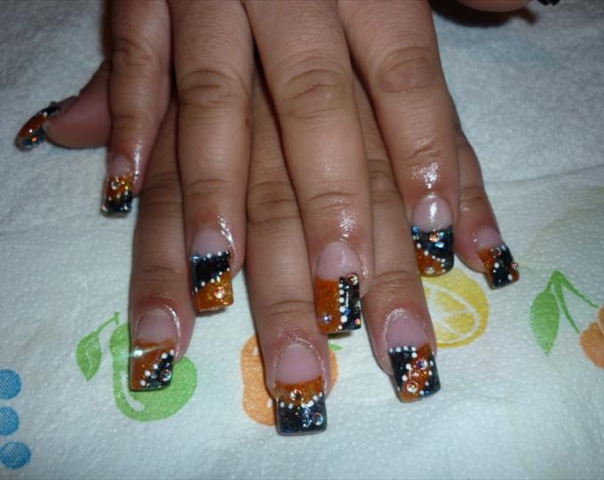 Embellished Harley Davidson Nail Design