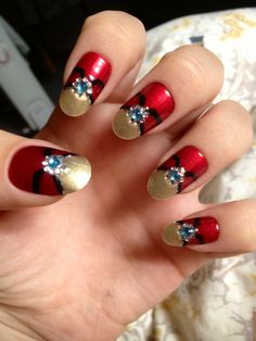 Embellished Iron Man Nails
