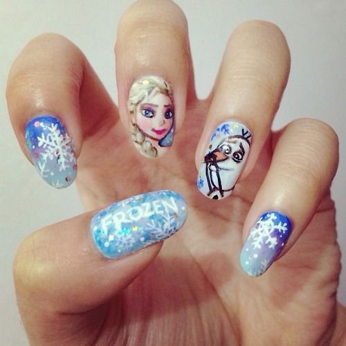 Frozen-inspired Nail Art