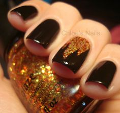 Glittering Chocolate Nail Design