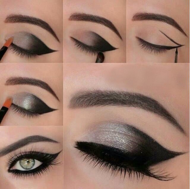 Gorgeous Black and Silver Eye Makeup Tutorial