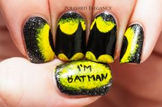 Great Batman Nail Art Design