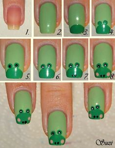 Green Pig Nails Tutorial