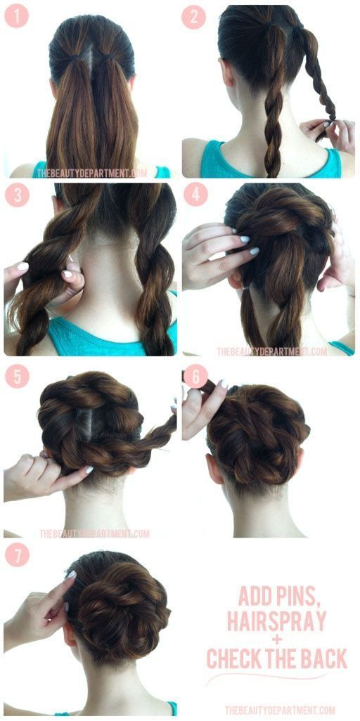 Lovely Double Braid Bun Hairstyle