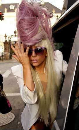 Messy Purple Hair - Lady Gaga Hairstyles