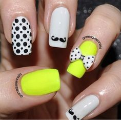 Neon Yellow Nail Design