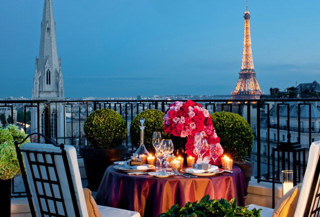 Outdoor Table: Candles and Flowers