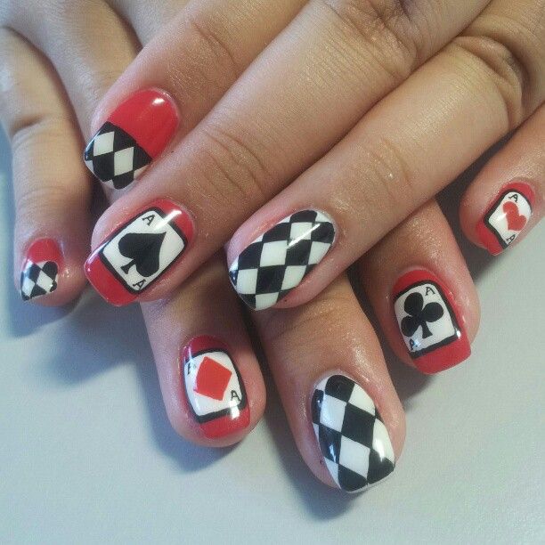 Patterned Card Nail Design