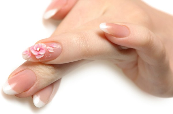 Pretty Flower Wedding Nail Design