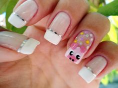 Pretty Pig Nails for French Manicure