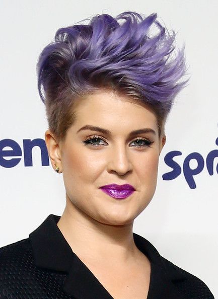 Purple Fauxhawk Kelly Osbourne Hairstyle