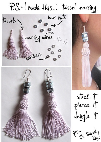 Purple Tassel Earrings